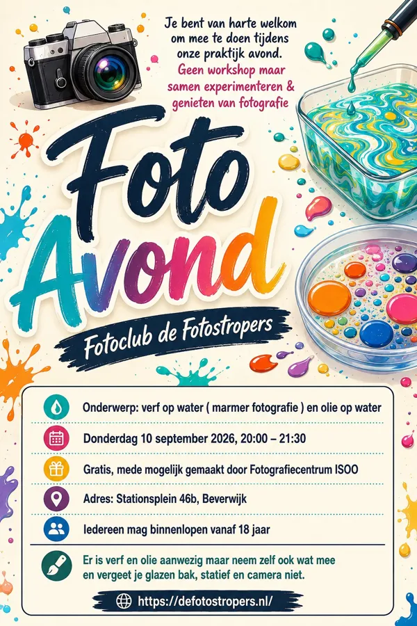 Praktijkavond Fotografie – Verf & Olie op Water