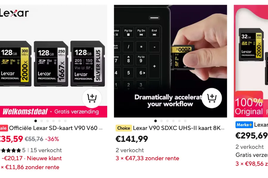 Namaak geheugenkaartjes